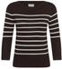Kaffe Vrouwentrui KALizza Lange Mouw Ronde Hals Katoen Gestreept M Coffee Bean / Chalk Stripe