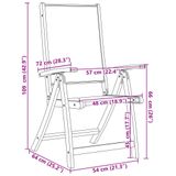 vidaXL Tuinstoel Terras Gecapitonneerde zitting Acaciahout, Stof/Weefsel Grijs