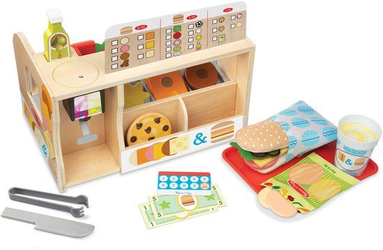 Melissa & Doug – Houten broodjeszaak speelset – Met snijfunctie