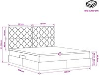 vidaXL LED-bed met opbergruimte en matras, donkerblauw, 180 x 200 cm, fluweel