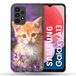 Beschermhoes Samsung Galaxy A13 Beschermhoes, Kat Motief, Violet