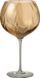 J-Line Wijnglas Oneffen - Glas - Transparant/Amber - 4 stuks