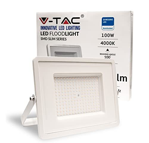 V-tac Led-koplamp voor buiten, wit, IP65, chip, Samsung, 100 W, kleur van het licht, natuurlijk wit