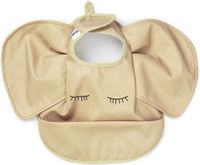 Elodie Details Sweetheart Charlie Slabbetje met opvangbakje, beige, polyester, verstelbaar, wasbaar, 0-3 jaar