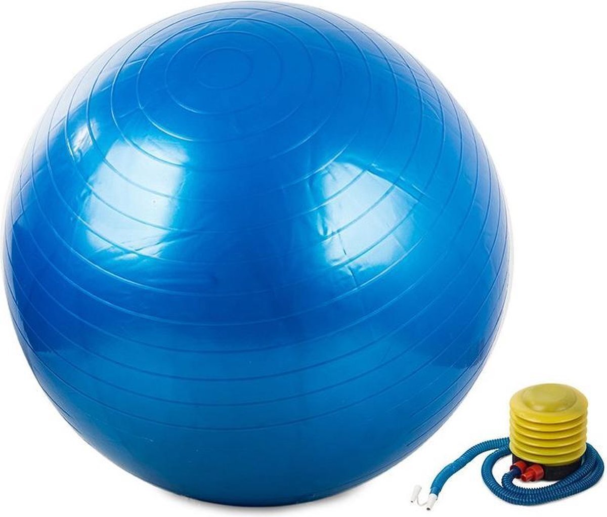 VERK GROUP Gymnastiekbal (blauw) - Gymbal - Yoga Bal - Fitness Bal - Pilates - Fitness - 65cm inclusief Pomp! Versterking spieren/conditie/Mobiliteit!