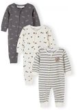 Minoti Jumpsuit Baby 3-pack 100% Katoen - Ecru