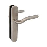 Amig - Deurklinkset met plaat - Mod. 20P - 136 x Ø19 mm - 8 mm vierkante spindel - Elegant en eenvoudig ontwerp - 18/8 roestvrij staal, matzilver