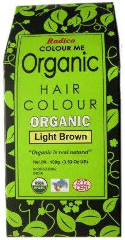 Radico COLOUR ME ORGANIC Light Brown 100% Natuurlijke BIO Organic 9-Kruiden o.a. Henna Haarverf 0% PPD PTD Ammonia Peroxide etc