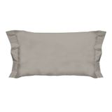 PENSIERI DELICATI 1 paar kussenslopen 52 x 82 cm met twee shuttles, effen, van 100% katoen, gemaakt in Italië, kleur champagne