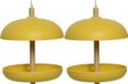 Decoris Vogel Voedersilo Hangend - 2x - Bamboe Hout - Geel - 21 x 25 cm