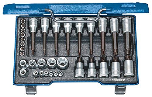 Gedore 19 TX 20 Dopsleutelset 1/2\"+1/4\" 34-dlg TORX