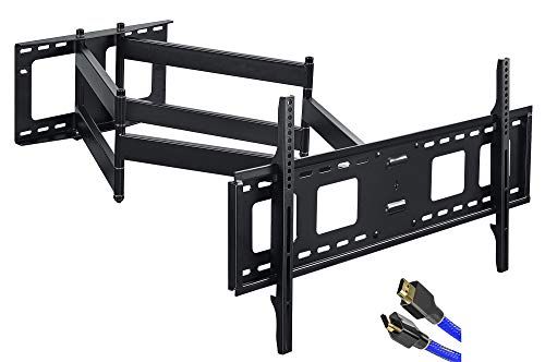 FORGING MOUNT Lange Reach 1090mm TV Muurbeugel Mount, Dubbele scharnierende Arm Full Motion Tilt & Swivel TV Muursteun voor 42 tot 95 Inch Flat/Curve TV's, Max belasting 75kg, VESA 800x400mm