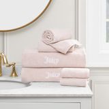 Juicy Couture Alyssa Luxe 6-delige badhanddoekenset - (2) badhanddoeken, (2) handdoeken en (2) washandjes - roze premium badkamerhanddoekenset