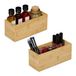 Merkloos Relaxdays organizer bakjes bamboe - set van 2 - make-up - bureau - 9,5x23x9 cm