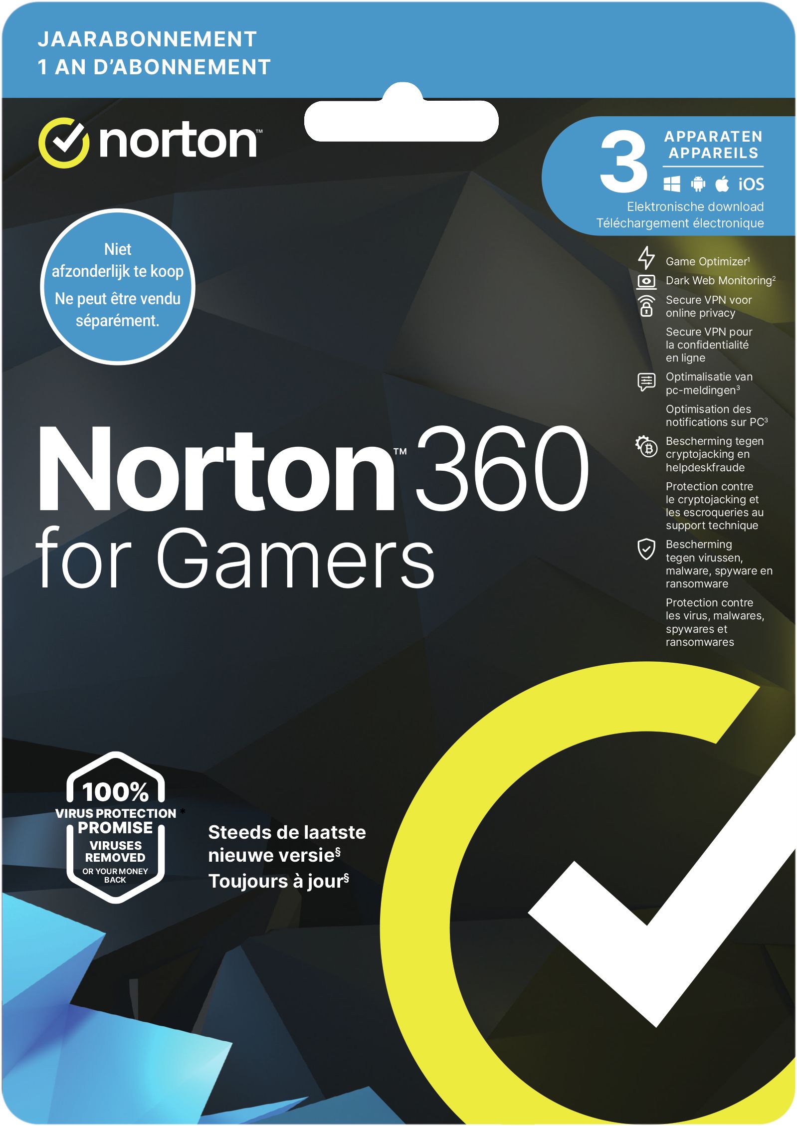 Norton 360 for Gamers - 3 Devices - 1 Year - Antivirus Security