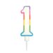 Homéa Birthday Candle Number 1 with Plastic Holder, 10.5 cm, Multicolor