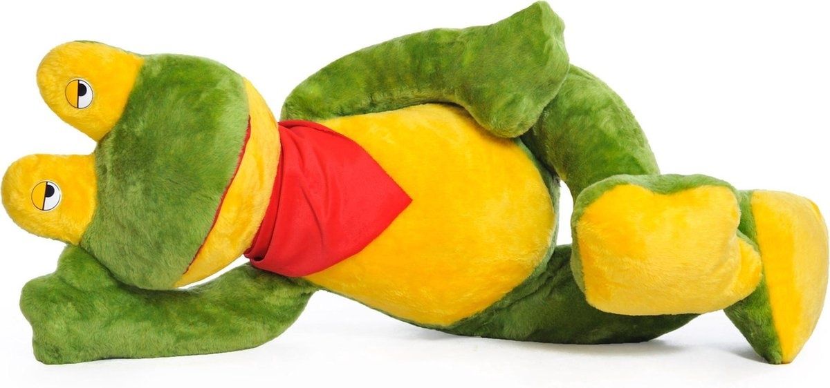 Viking Choice Grote knuffel kikker groen geel 125 cm XL