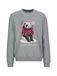 19V69 ITALIA Sweatshirt 'Nico Wintersports 3' grijs gemêleerd / cranberry / zwart / wit