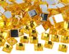 Decoratieve edelstenen van acryl, vierkant, geel, 12 x 12 mm, 500 stuks.