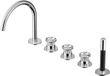 Hotbath Cobber @ Work 5 Gats Badrandcombinatie - 2 Knops Mengkraan met Draaibare Uitloop - Omstel en Handdouche - Chroom