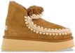 MOU Mini Eskimo Platform Boot Laarzen - Suède - Dames - Cognac - Maat 38