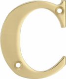 Amig - Huisnummer C - Gepolijst Messing - 50 mm - Goudkleurig