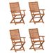 VidaXL Chaise de jardin Assise capitonnée Acacia Bois 4 pièces