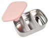 BEABA Lunchbox voor kinderen, roestvrij staal, 760 ml, met siliconen deksel en beschermhoes, in de kleuren fluweelgrijs en poederroze