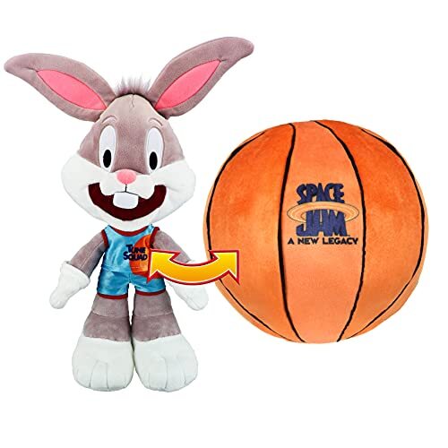 SPACE JAM 2: A New Legacy Officiële Collectable Character Bugs Bunny 12 Inch Pluche: Het transformeren van knuffelig zacht speelgoed van insecten naar basketbal