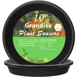 3-pack plantenschotel, stevige lekbakken voor binnen en buiten (25,5 cm, zwart)