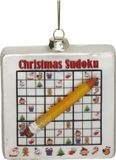 HD Collection Kersten Ornament Sudoku bord glas Rood 9.5cm HD Collection