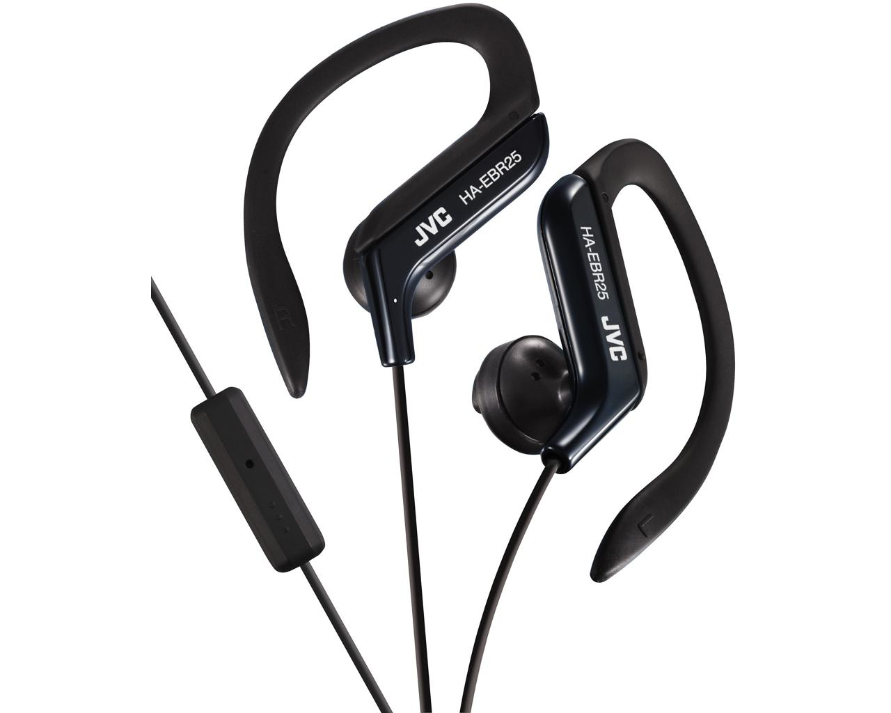 JVC HA-EBR25-B-E Ear clip hoofdtelefoon voor sport met een afstandsbediening en een microfoon