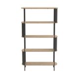 CaliCosy EKLO Hoge plank met 5 niveaus in houten look met metalen zijkanten H174 cm