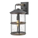 Hinkley LED Wand Buitenlamp Lakehouse | 1X E27 Max 60W | IP44 | Dimbaar | Aged Zinc with Driftwood Grey