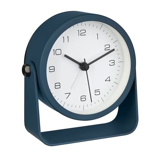 TFA Dostmann 60.1042.06 Tafelklok Kwarts – Blauw – Slepend uurwerk (geluidsloos)