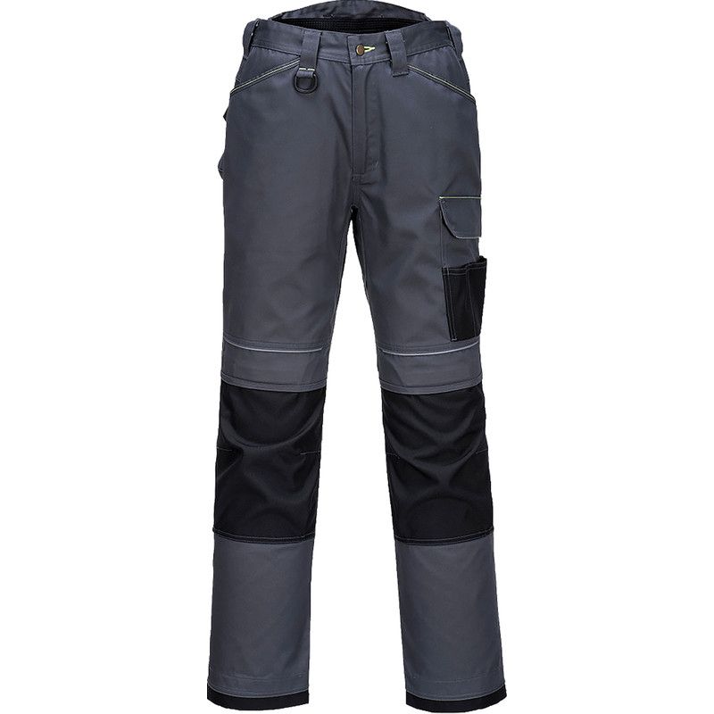 Portwest Urban werkbroek met kniezakken + gratis kniestukken - Grijs/Zwart - Maat 52