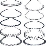 Merkloos / Sans marque Holland Connections 10 Stuks Diadeem - Unisex vrouwen en mannen - Sport haarband - Metaal - Zwart