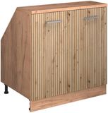 Vicco R-Line Keukenkast voor schuine wand – 80 cm met 2 deuren, kastromp 60 cm diepte Artisanaal eiken