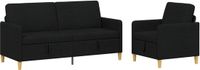 vidaXL Sofa Set Zwart Polyester