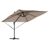 vidaXL Roma Parasol Taupe Aluminium en Polyester 286 x 284 x 265 cm