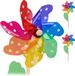 Relaxdays windmolen - set van 2 - bloem met stipjes - regenboog - kinderen - tuinsteker