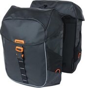 Basil Dubbele fietstas Miles Tarpaulin Double bag 34L Zwart/oranje