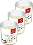 Trend Candles Bougie parfumée - 3x - in glas - Vanille aroma - 25 branduren - 7 x 8 cm
