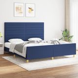 vidaXL Bedframe Stof Blauw 180x200 cm