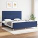 vidaXL Cadre de lit Tissu Bleu 180x200 cm