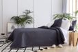 Todocama Fijne sprei met ruitpatroon, voor lente, zomer, herfst en winter, 100% microvezel, extra zacht, multifunctionele sprei, bedsprei, 105-200 x 260 cm, donkergrijs