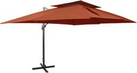 vidaXL Zwevende parasol met dubbele bovenkant terracotta 400x300 cm