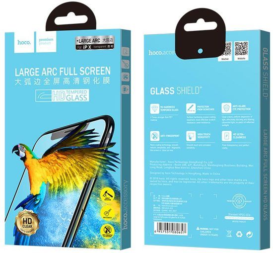 hoco Premium Transparant Screenprotector iPhone Xs / X - Tempered Glass