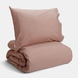 Bianca Plain Dyed Rose Tan beddengoedset voor 90 cm brede bedden, 100% percale katoen