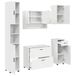 vidaXL Meuble de salle de bain laqué blanc brillant 35 x 30 x 192 cm